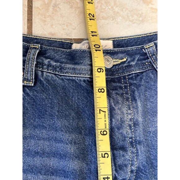 We The Free Size 26 Maggie Mid Rise Jeans Straight Leg Button Fly Raw Hem Boho - Picture 6 of 8